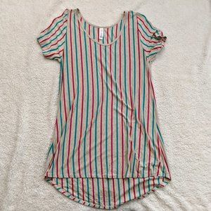 Cutesy Stripes Lightweight Comfortable Cream Pink Blue Tshirt